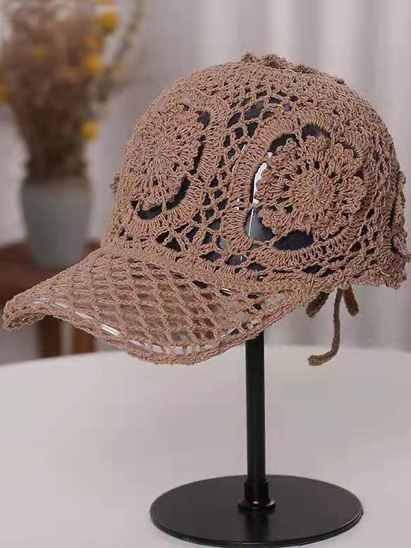 Hand Crocheted cap, Hand crochet hat, sun hat, summer hat, spring hat, cotton thread cap, eco-friendly cap, sustainable cap, natural style cap, organic cotton cap, organic cap, duckbill cap,versatile 