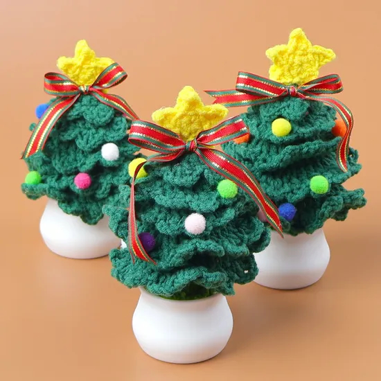 OEM Manufacturer Customized Handmade Crochet Christmas Home Decor - Personalized Navidad Xmas Tabletop Decorations and Artificial Plants