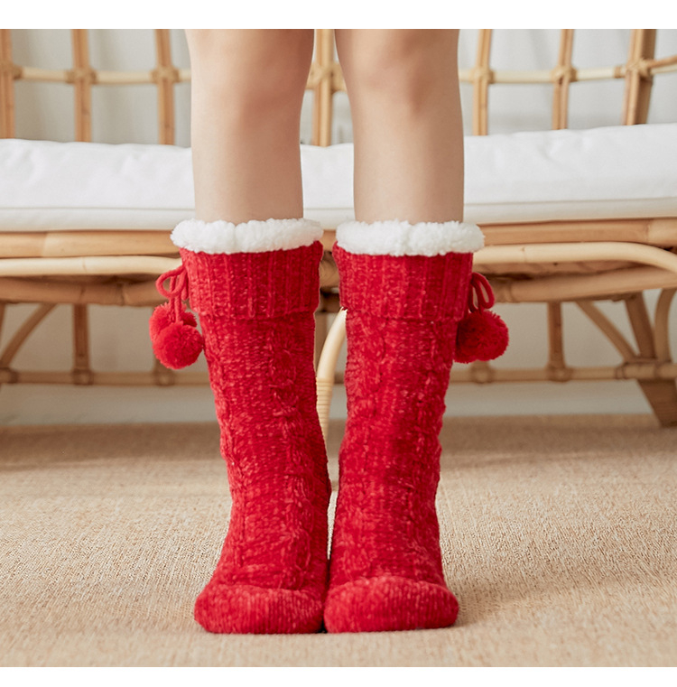 Women's Floor Socks, Snow Socks, Sleep Socks, Carpet Socks, Home Warm Fleece-Lined Leg Warmers, Postpartum Slipper Socks