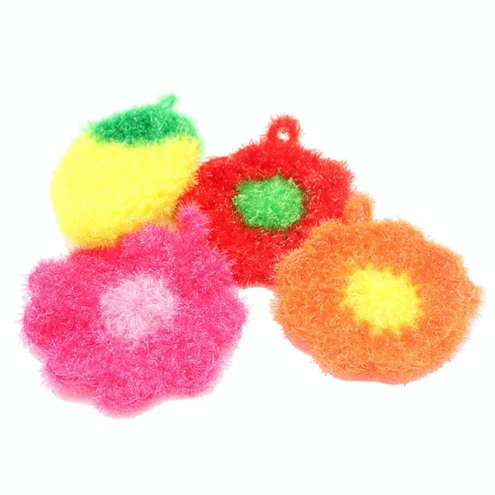 New Design Polyester Beautiful Magic Dish Wash Sponge Towel with No Scratch