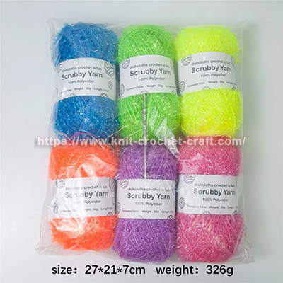  Pastel Scrubby Yarn for Dishcloths Crochet 6 Skeins Pack F Polyester 100%50g Each 110m Per Skein for Dly Hand Knitting Pastel Scrubby Yarn for Dishcloths Crochet 6 Skeins Pack F Polyester 100%50g Eac