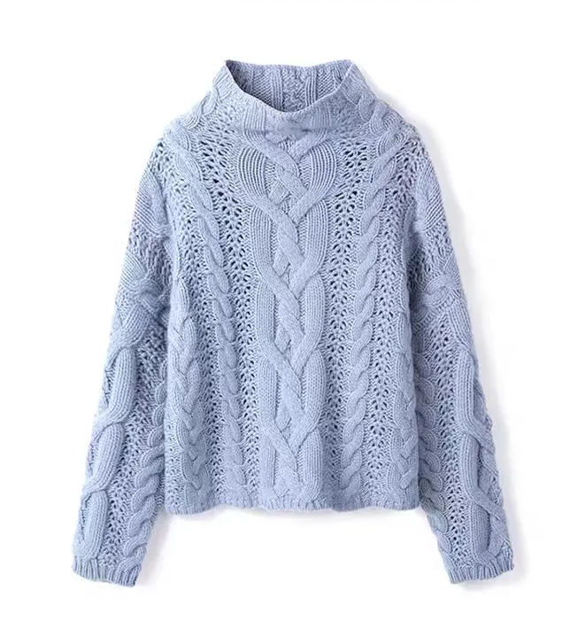 Elegance in Every Stitch: Hand-Knit Women’s Floral Woolen Sweater – Customizable Luxury for Spring & Autumn