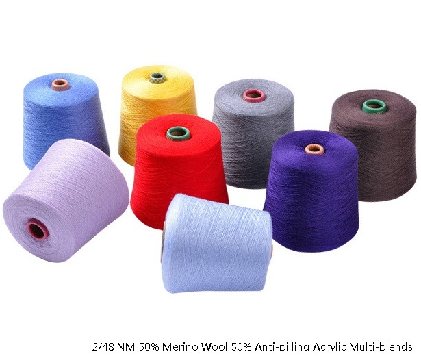 2/48 Nm 50% Merino Wool 50% Anti-Pilling Acrylic Multi-Blends Yarn